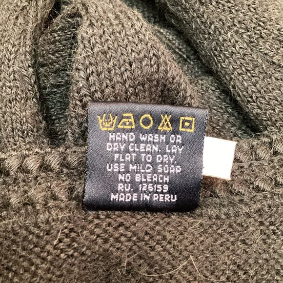 MonRepos Alpaca Cardigan Peru Sweater Womens Medium Dk Hunter Green - Picture 9 of 11